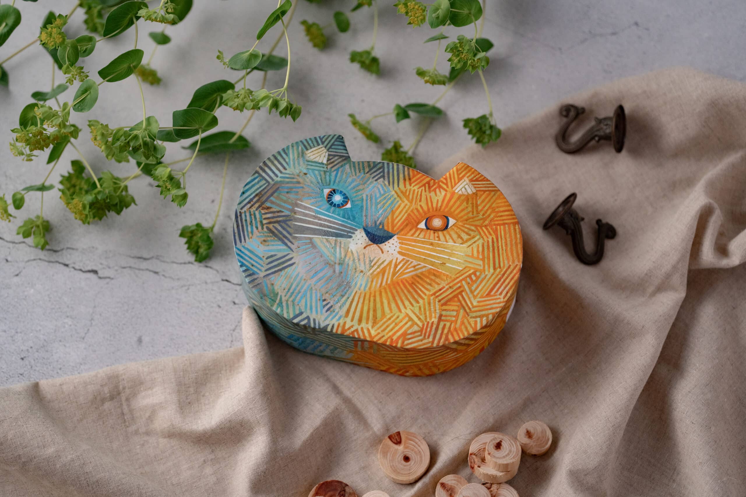 猫の形をしたグルテンフリークッキーボックス